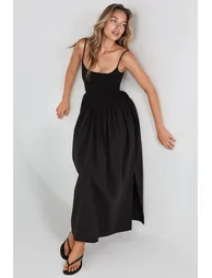 Square Collar A-Form Maxi Dress - 4