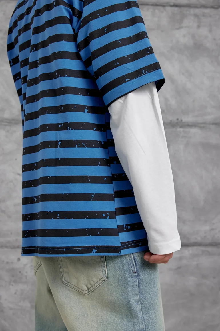 NOMARC Oversized Striped Crew Neck Sweatshirt - 2