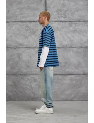 NOMARC Oversized Striped Crew Neck Sweatshirt - 4