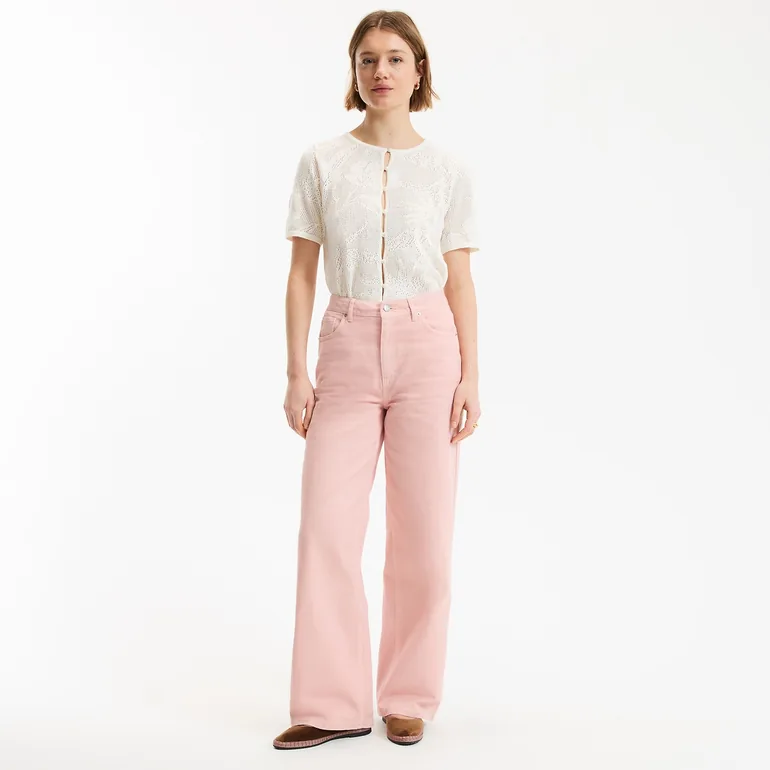 Cotton Wide Leg Trousers