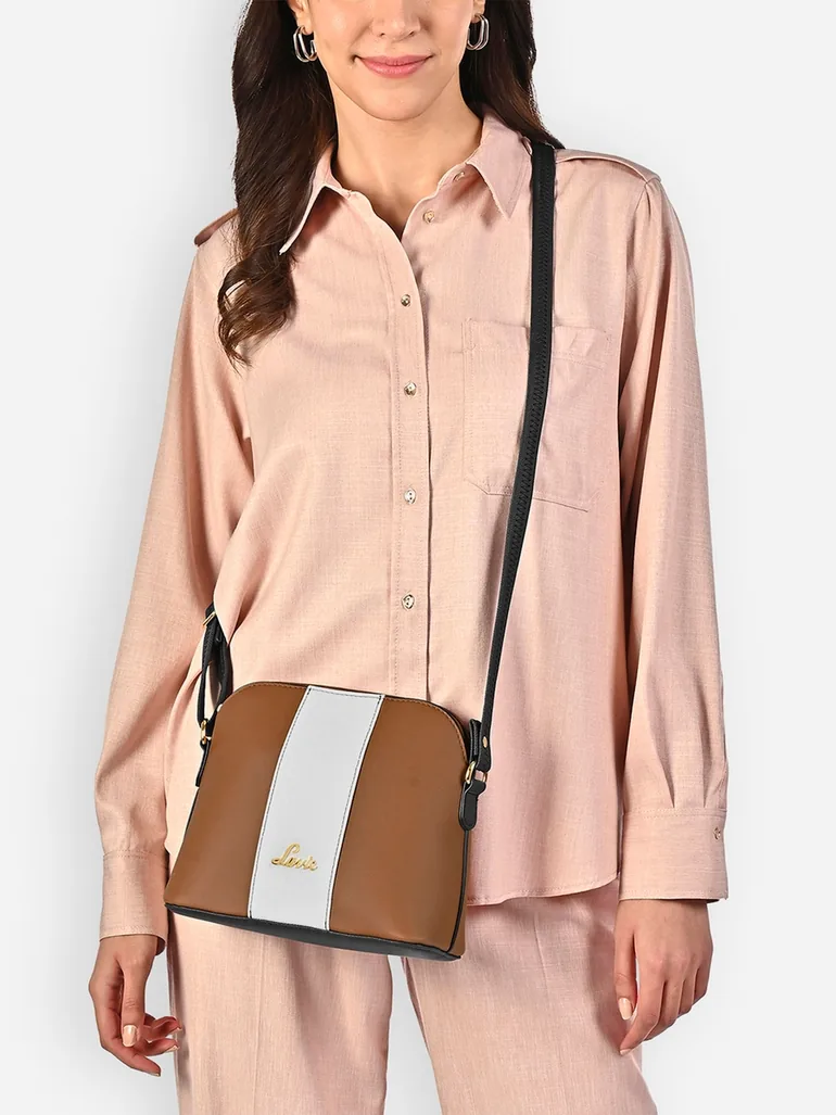 Masha Color Block Vertical Sling Bag