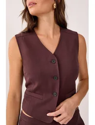Tailored Boxy Button Through Waistcoat - 1