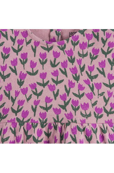 Long Sleeve Floral Print Fleece Dress product thumbnail 3