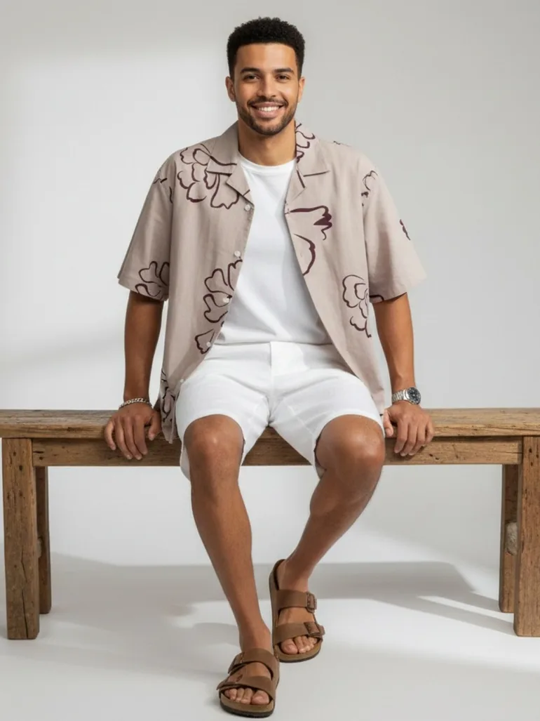 Men Classic Floral Printed Casual Shirt - 3