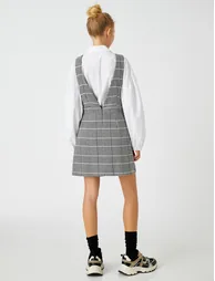 Check Overall Dress - 3