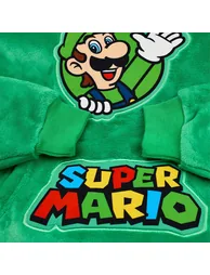 Super Mario Boys Luigi Blanket Hoodie - Green - 2
