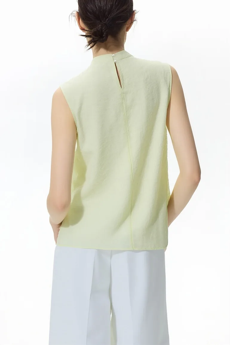 Beaded Pleated Chiffon Top - 3