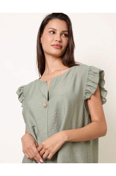 One Button Frill Sleeve Top product thumbnail 2