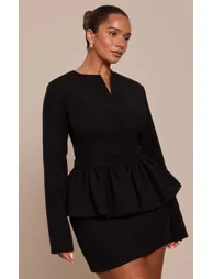 Shape Black Woven  Frill Detail Jacket - 5