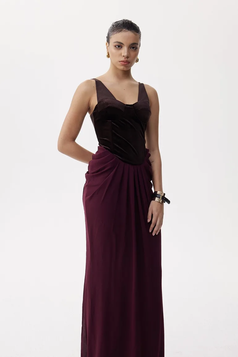 Boyan Mesh Ruch Maxi Dress - 5