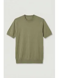Knitted Cotton Crew Neck Salvia