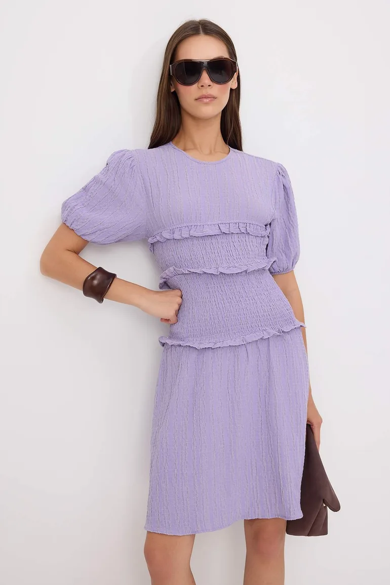 Lilac Mini Woven Dress - 1