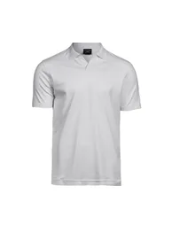 Tee Jays Mens Luxury Stretch V Neck Polo Shirt - White