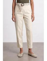 DILVIN Pleated Straight-Leg Crepe Trousers - 2