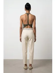 DILVIN Pleated Straight-Leg Crepe Trousers - 1