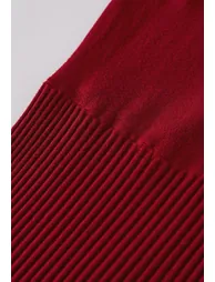 Knot Detail Cape Overlay Knit Dress in Red - 8