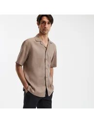 Short Sleeve Linen Shirt - 1