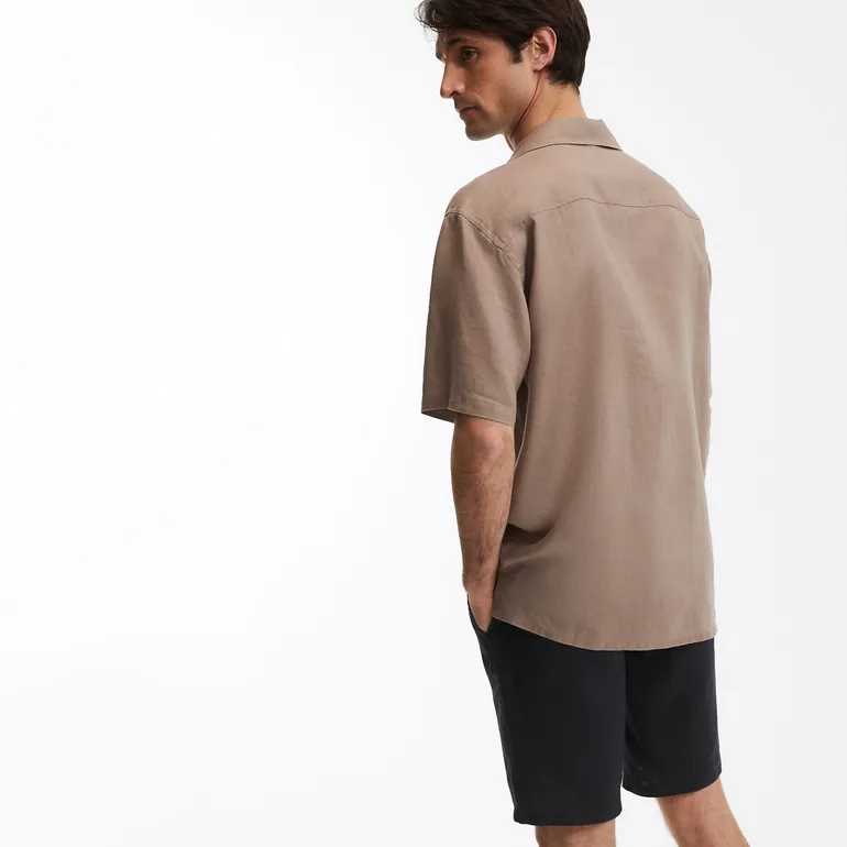 Short Sleeve Linen Shirt - 3