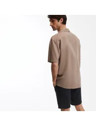 Short Sleeve Linen Shirt - 3