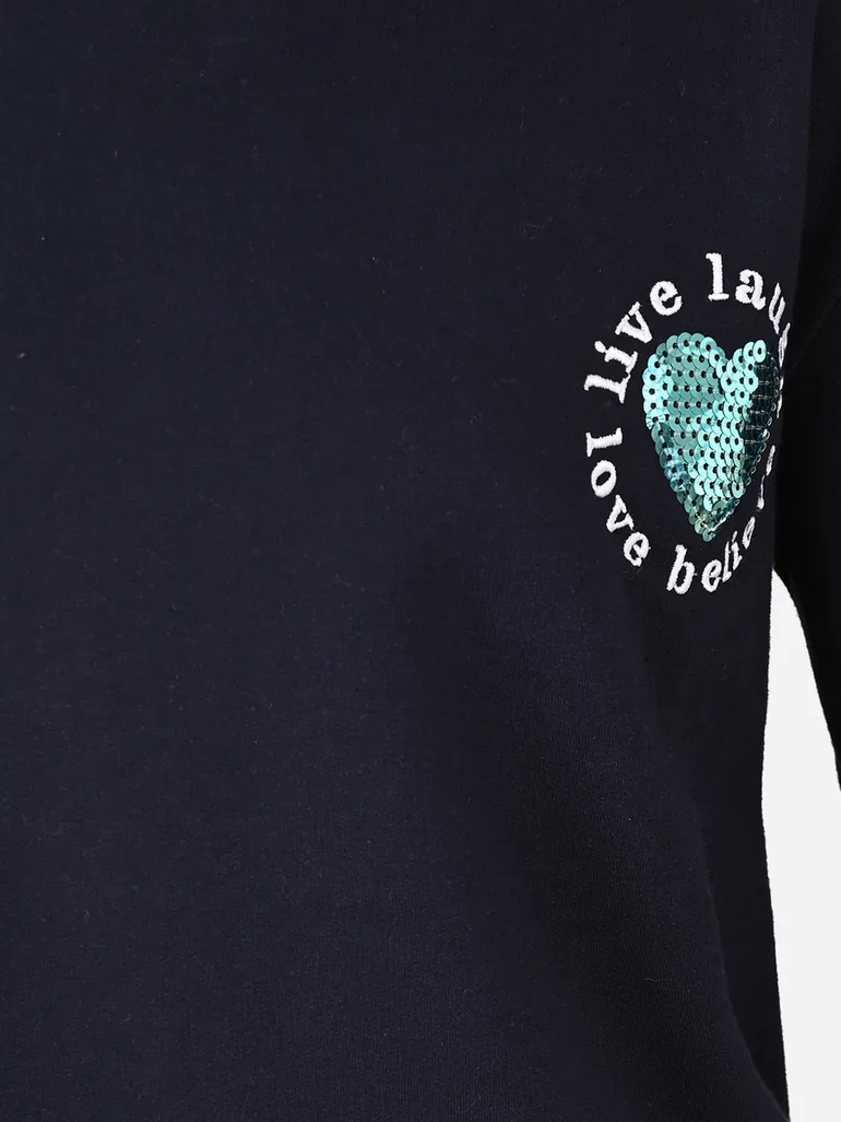 Heart Patch Design Sweatshirt - 3