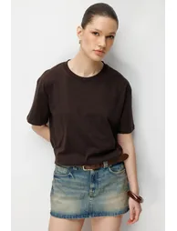 MIXRAY Oversized Ribbed Crew Neck T-Shirt - 1
