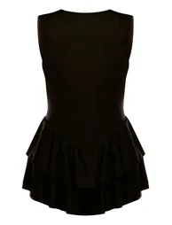 Black Slinky Rara Skort Playsuit - 4