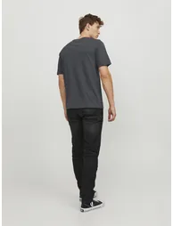 Solid Crew Neck T-Shirt with Logo Detail - 4