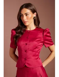 Short Sleeve Button Through Fitted Jacket - 3
