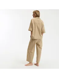 Seersucker Pyjamas in Woven Dyed Gingham - 1