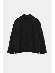 Black Regular Large Size Coat - 3