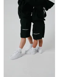 Kids Raw Seam Shorts in Black