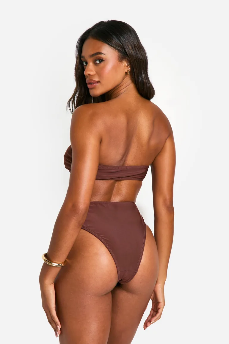 Mix & Match High Waist Bikini Brief - brown - 2