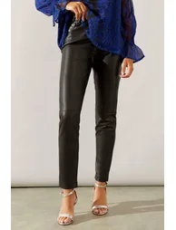 Faux Leather Jeans - 1