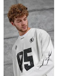 NOMARC Oversized Crew Neck Printed Sweatshirt - 4