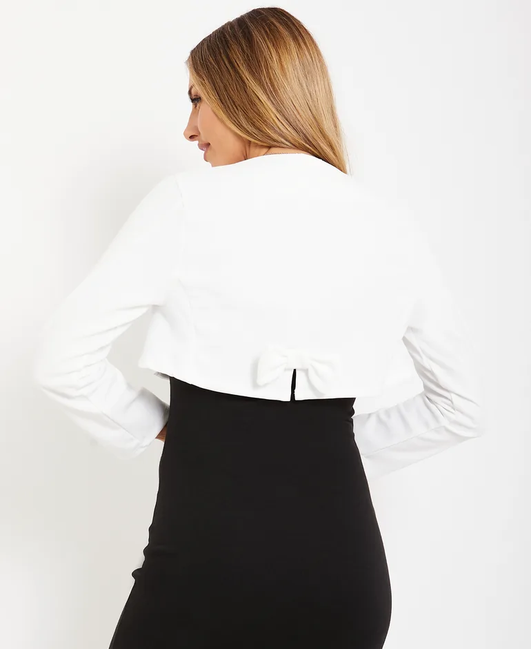 Bow Back Cropped Evening Shrug - 2