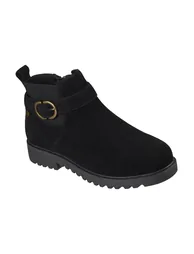 Arch Fit Marlie Buckle Zip Boots Black Suede - 2
