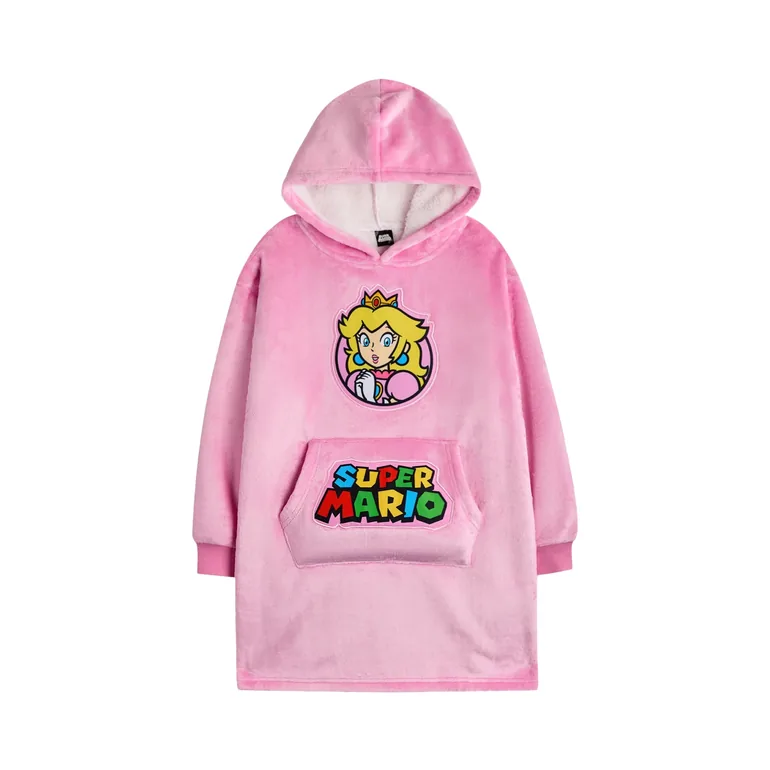 Nintendo Girls Princess Peach Super Mario Blanket Hoodie - Pink