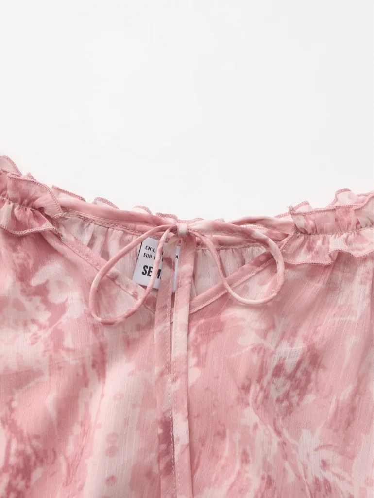Women's Printed Tiered Dress - 2