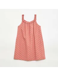 Strappy Dress with Ruffled Collar PINK