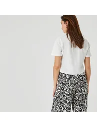 Tie-Front Maternity T-Shirt in Cotton with Crew Neck - 4