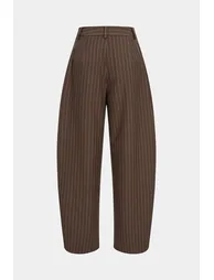 Stripes Print Asymmetrical Metallic Pants - 1