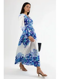 MSN Floral Pattern Maxi Dress - 4
