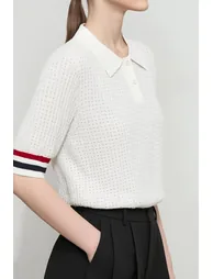 Polo Collar Knitted Sweater - 4