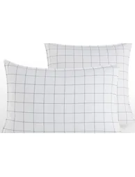 Ponlok Checked 100% Organic Cotton 350 Thread Count Pillowcase