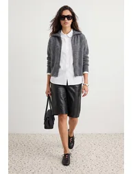 Wardrobe Essentials Anthracite Soft Textured Wide Fit Knitwear Cardigan - 1