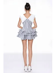 Florijan Stripe Bow Mini Dress - 1