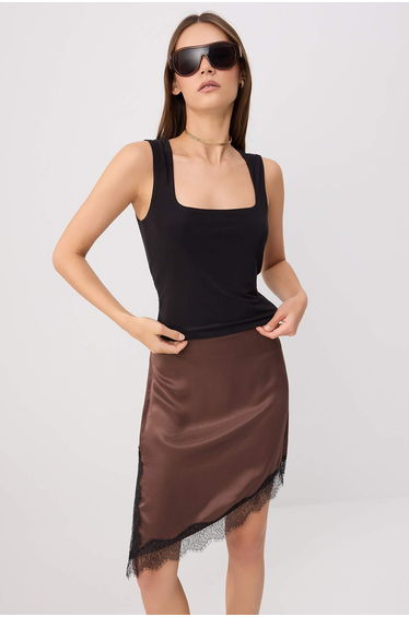 Multi-Colored 2-Piece Body-Fitting Square Collar Thick Strap Sleeveless Venezia Knitted Undershirt product thumbnail 4