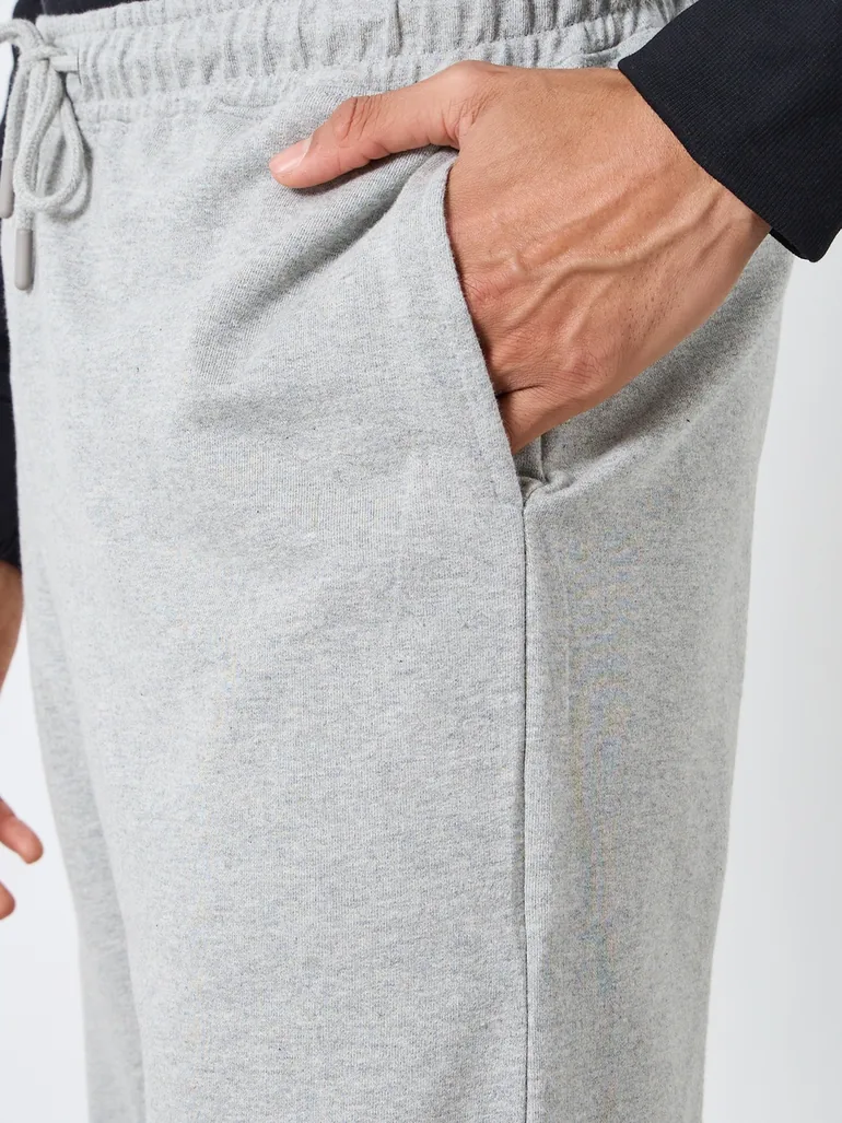 Men Grey Printed Oversized Terry Joggers - 2