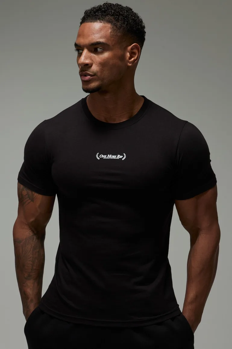 One More Rep Muscle Fit T-Shirt - black
