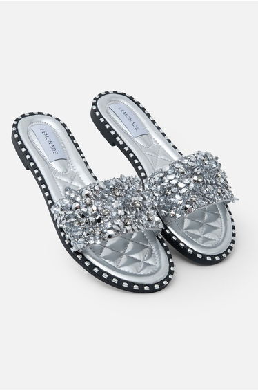 Lemonade Crystal Clustered Sliders Silver